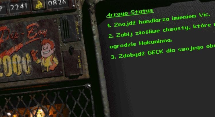 Interaktywna lista zadań w Fallout 2