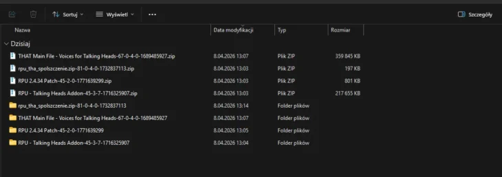 Gadające głowy – lista plików