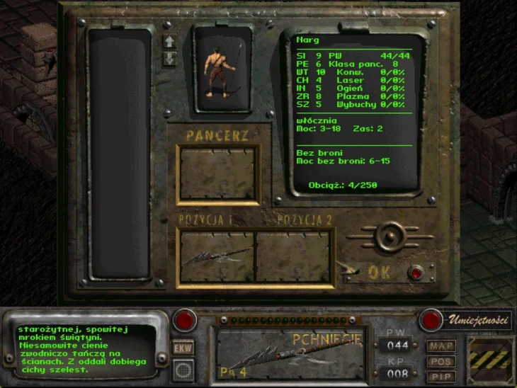 Ekran ekwipunku po polsku