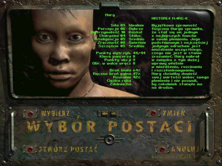 Spolszczenie do Fallout 2 – wybór postaci