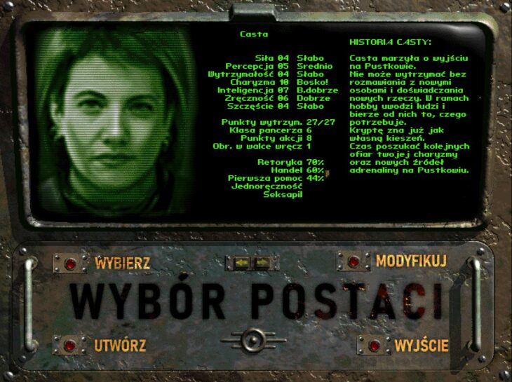 Fallout: Nevada – spolszczenie – Wybór postaci
